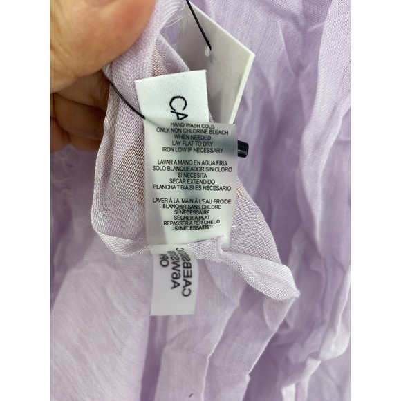 Calvin Klein NWT Chambray Woven Oblong Scarf Fringe Raw Ends Opan One Size New - Picture 11 of 12